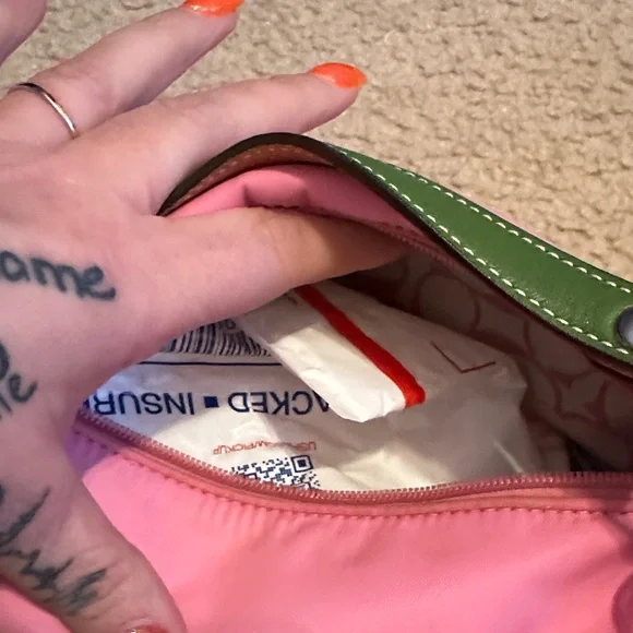 Coach Pink and Green Shoulder Bag - Picture 3 of 3